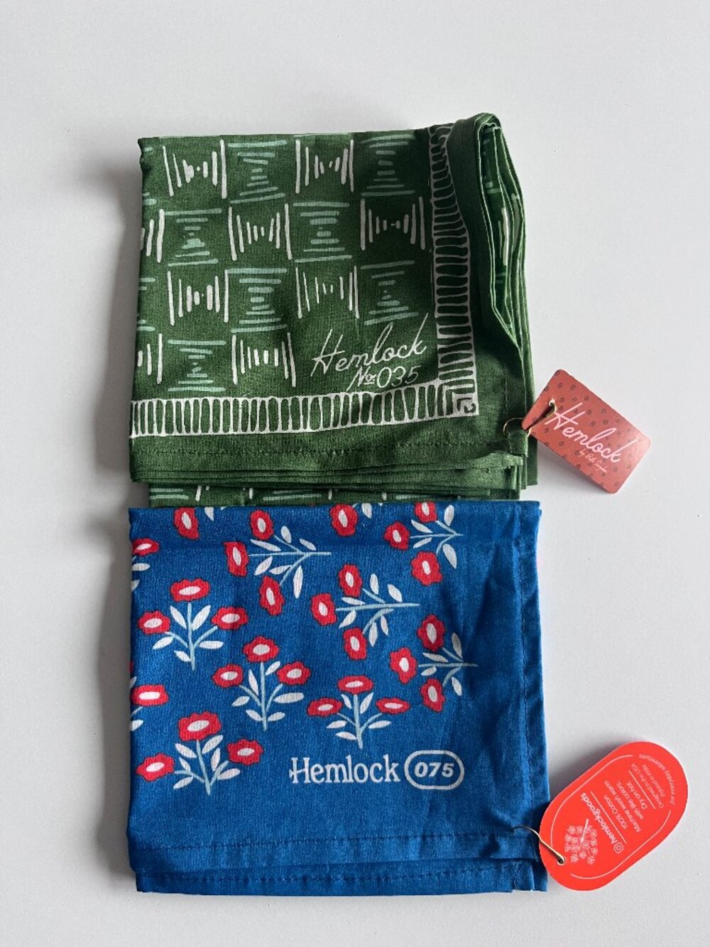 Two NWT Hemlock Bandanas: Hattie & Juliet